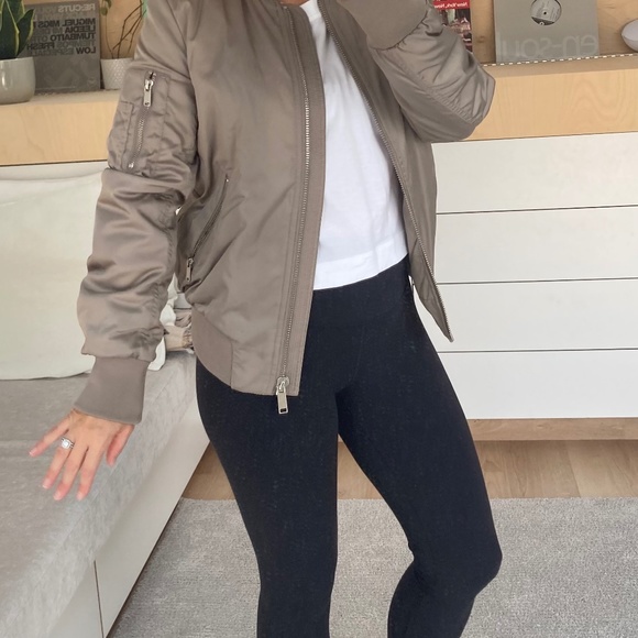 Aritzia Bomber Jacket in taupe - Picture 2 of 6